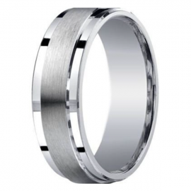 TNatural beauty strengthens your love with our pure white sculpted titanium wedding bands
