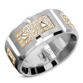 Make your wedding day sparkle with our dazzling array of diamond 14K White & Yellow Gold engraved bands.