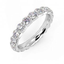 FRENCH PAVE DIAMOND FULL ETERNITY RING IN HEAVY PLATINUM