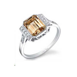 KRISTEN BELL CHAMPAIGN DIAMONDS 3 STONE ENGAGEMENT RING