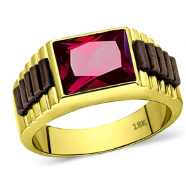 MEN'S RING  RUBY 18K 2