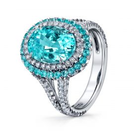  blue tourmaline Diamonds Ring
