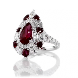  rubellite tourmaline Diamonds Ring