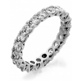 14k White Gold Fancy Shared Prong Eternity Band with 3.32ctw