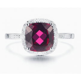 Cushion Cut Garnet Ring